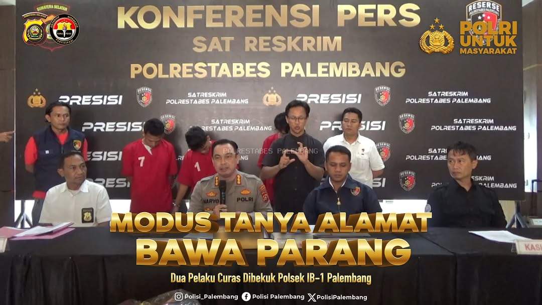 Modus Tanya Alamat, Bawa Parang: Dua Pelaku Curas Dibekuk Polsek IB-1 Palembang