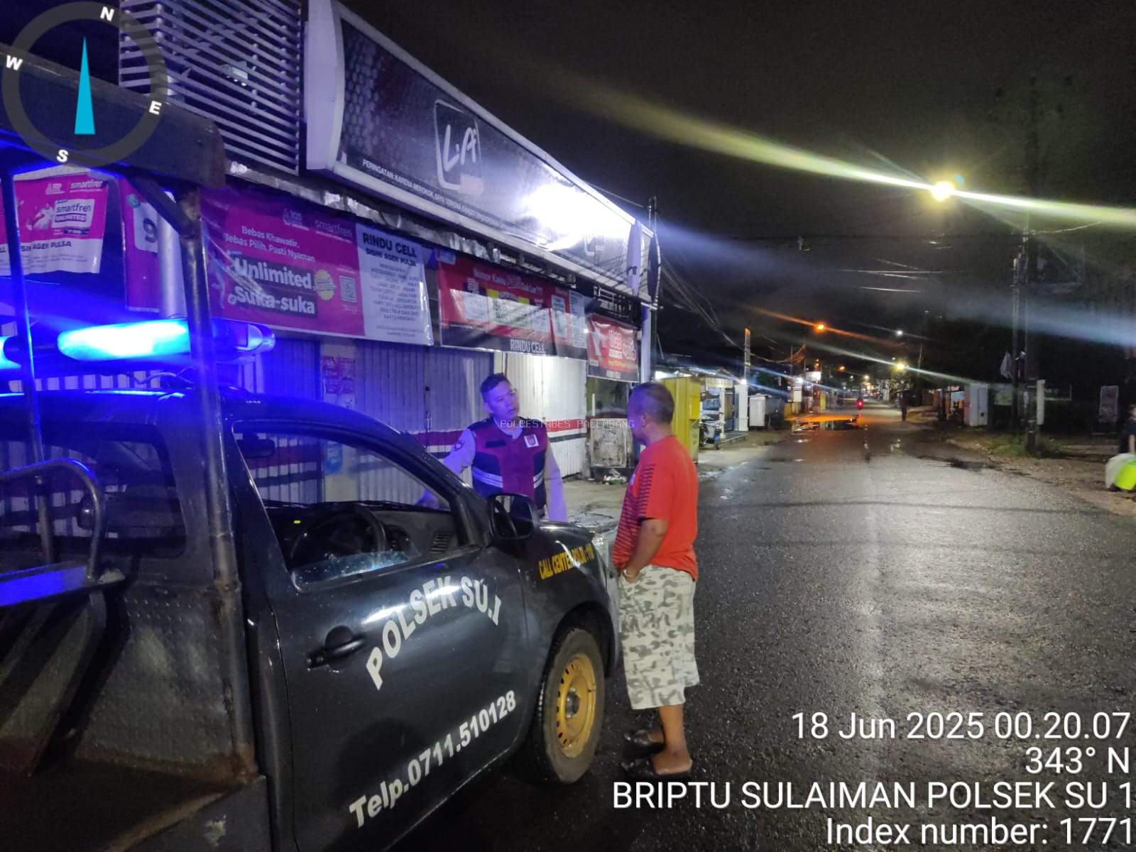 Polsek SU I Palembang Gelar Patroli Beat Stasioner, Antisipasi Balap Liar dan 3C di Titik Rawan