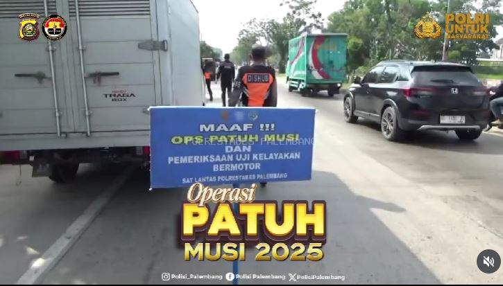 Operasi Patuh Musi 2025: Satlantas Polrestabes Palembang Tilang 56 Pelanggar di Alang-Alang Lebar