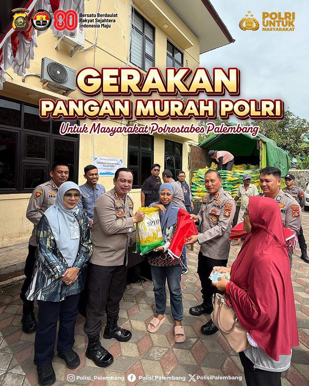 Polrestabes Palembang Gelar Gerakan Pangan Murah di Polsek Ilir Barat I