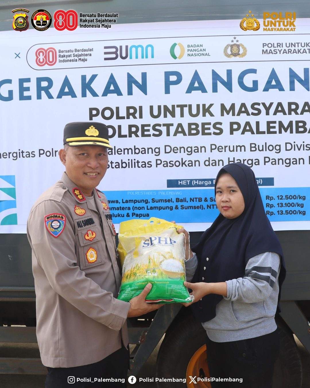 Polrestabes Palembang Laksanakan Gerakan Pangan Murah, Warga Antusias Sambut Program Polri