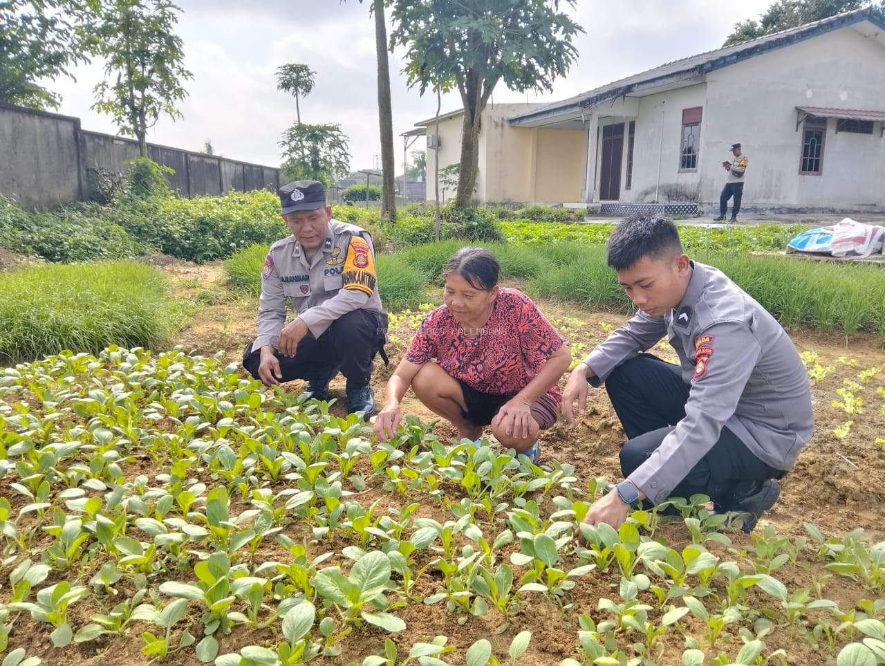 Polsek Sako Dukung Program Ketahanan Pangan Lewat Monitoring Lahan Pertanian Warga