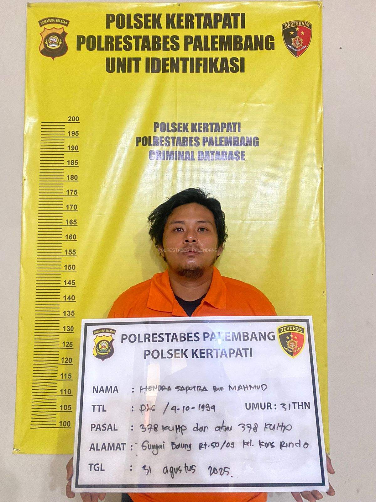 Polsek Kertapati Amankan Pelaku Dugaan Penipuan dan Penggelapan Sepeda Motor