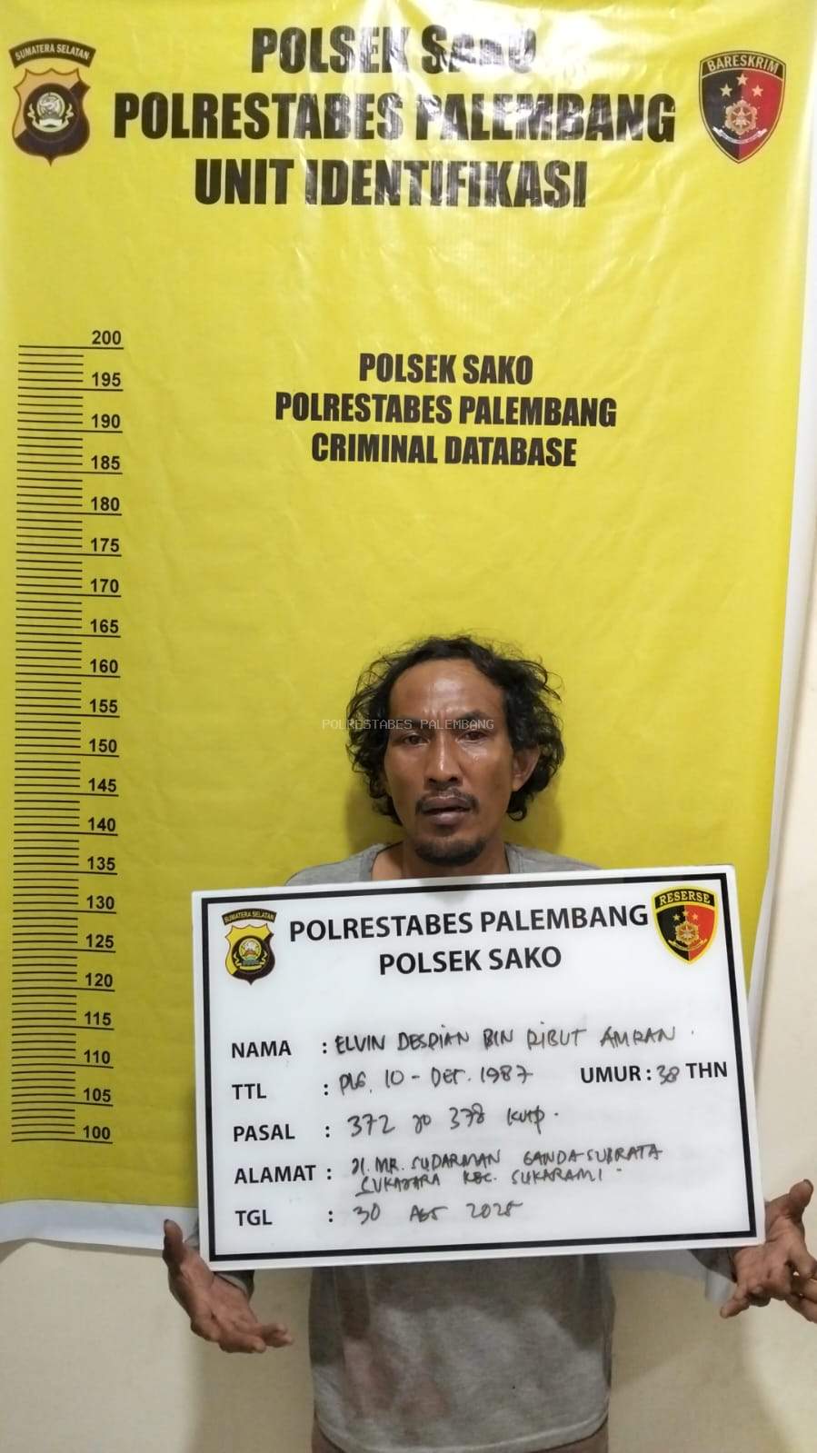 Unit Reskrim Polsek Sako Tangani Kasus Penipuan di Kecamatan Sako, Palembang