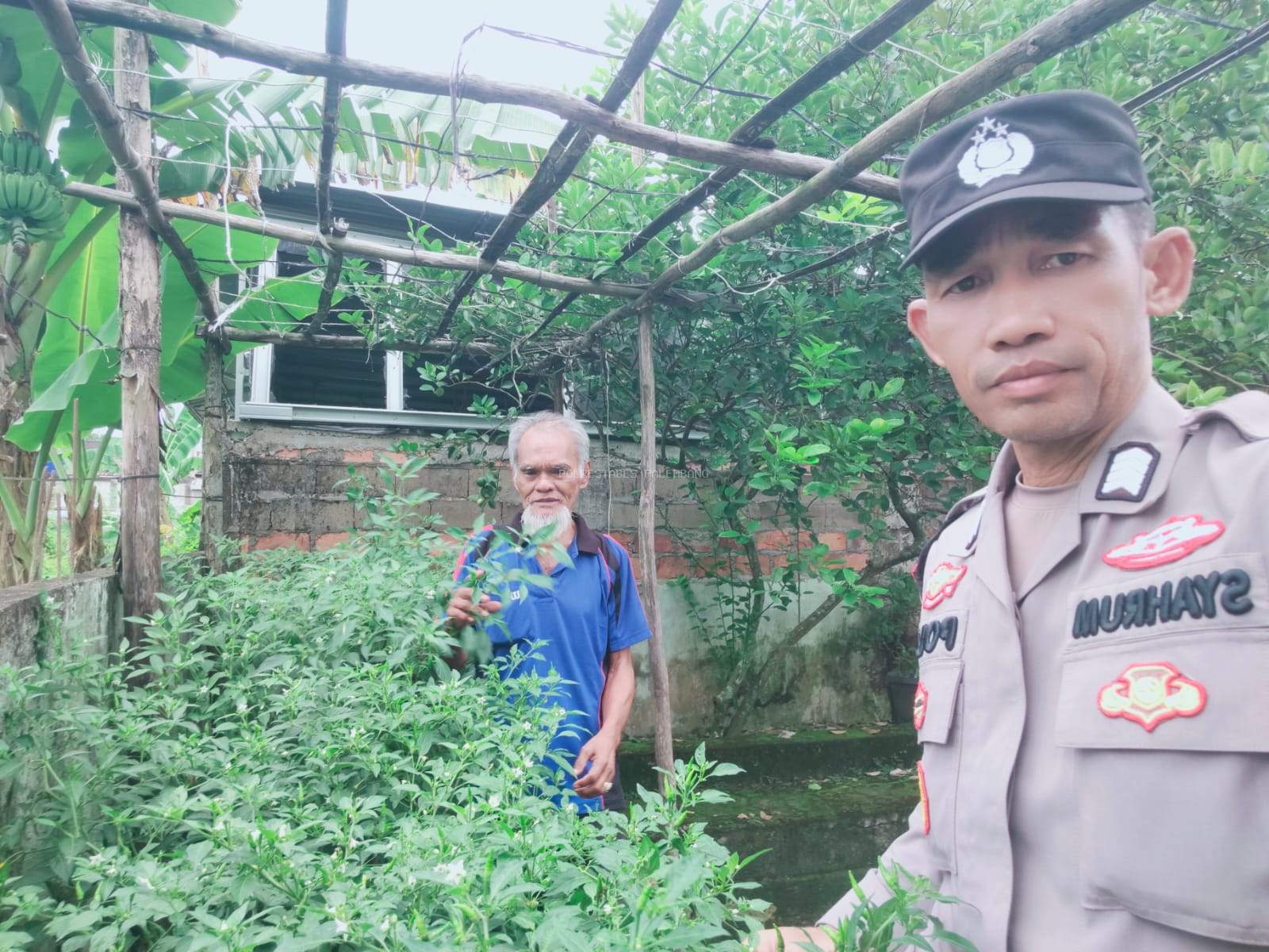 Polsek Sukarami Dukung Program Ketahanan Pangan Lewat Monitoring Lahan Pertanian