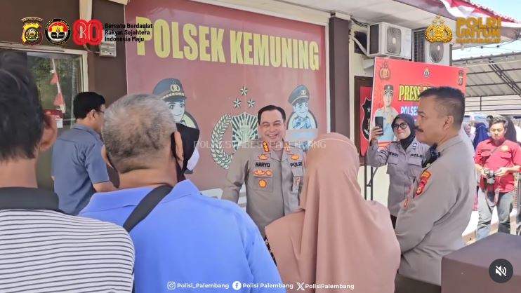 Kapolrestabes Palembang Tinjau Langsung Penjualan Beras SPHP di Polsek Kemuning