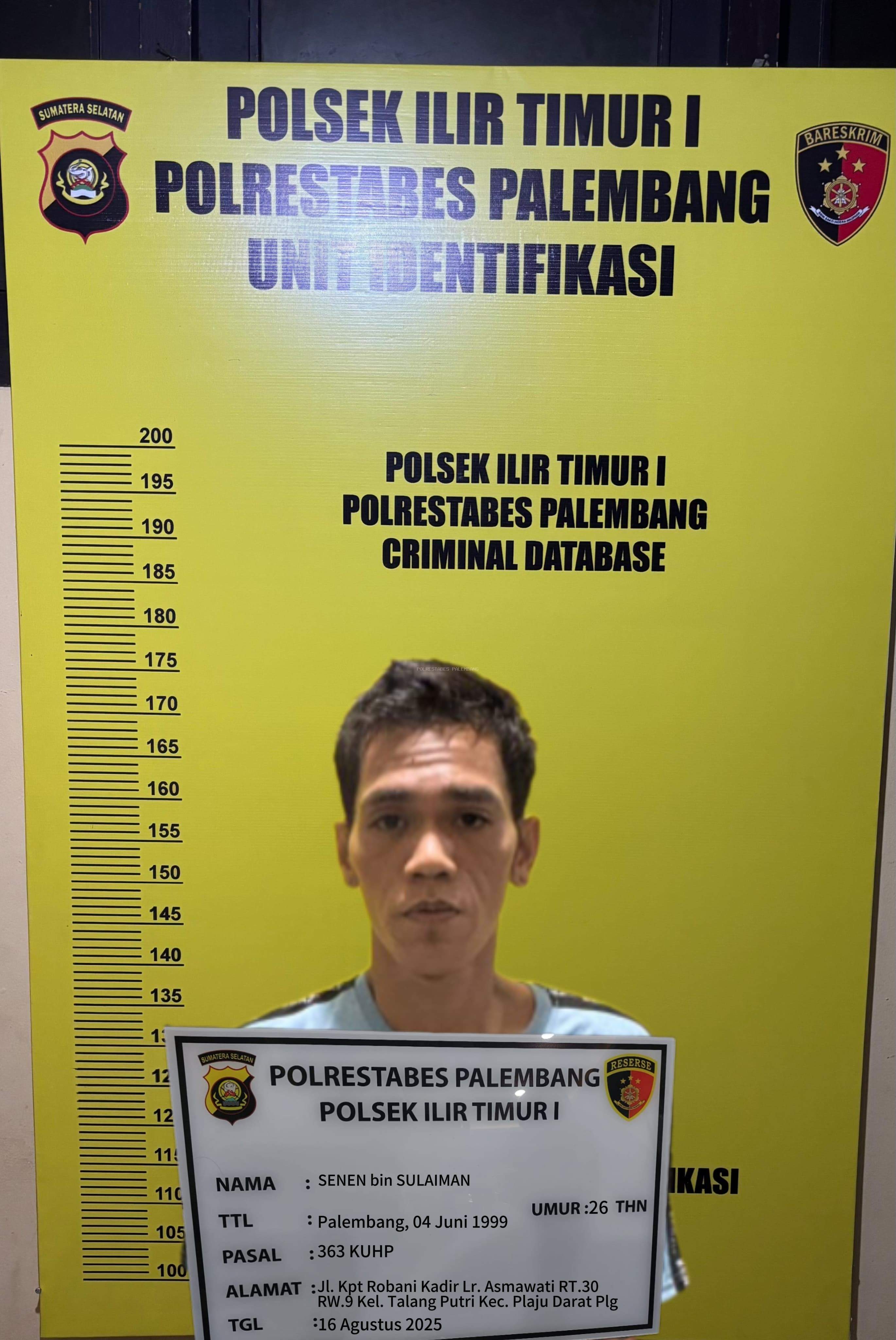 Polsek IT I Palembang Ringkus Tiga Pelaku Curanmor, Sita Barang Bukti