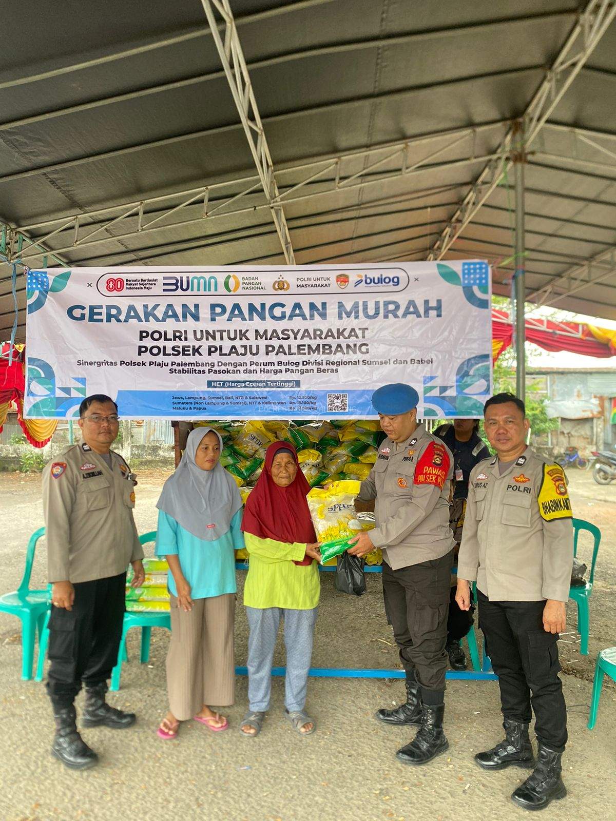 Polsek Plaju Bersama Bulog Perluas Akses Pangan Terjangkau untuk Masyarakat