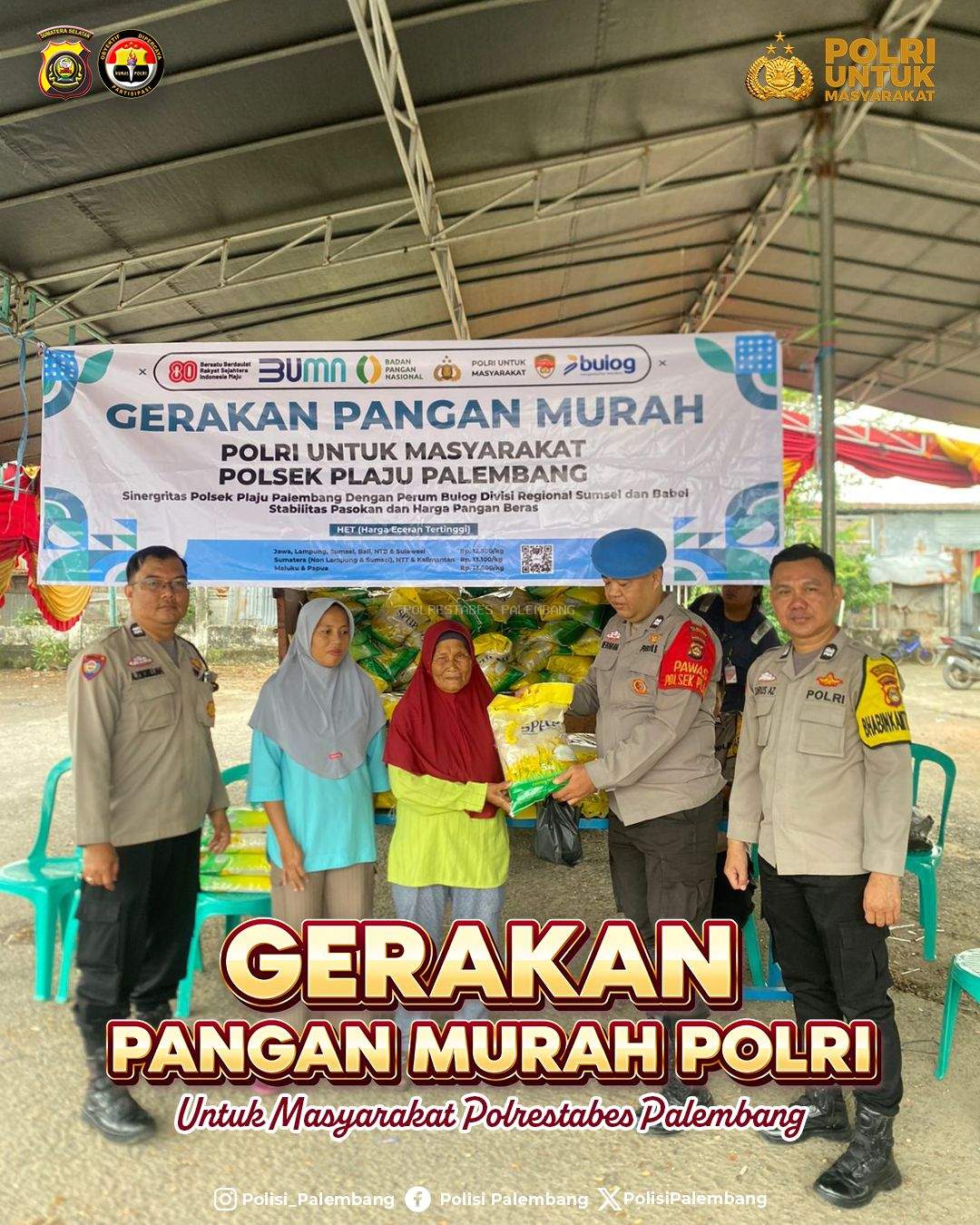 Polrestabes Palembang Melalui Polsek Plaju Perluas Akses Pangan Terjangkau untuk Masyarakat